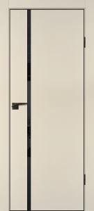 Межкомнатная дверь P-22  кромка ABS черная c 4-х ст. Бежевый матовый
