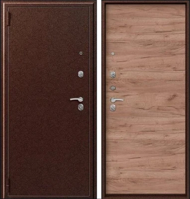 Дверь O-11 медь антик - дуб табак