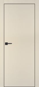 Межкомнатная дверь PX-1 черная кромка с 4-х ст. Бежевый матовый