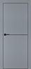 Межкомнатная дверь PX-19 черная кромка с 4-х ст. Серый матовый